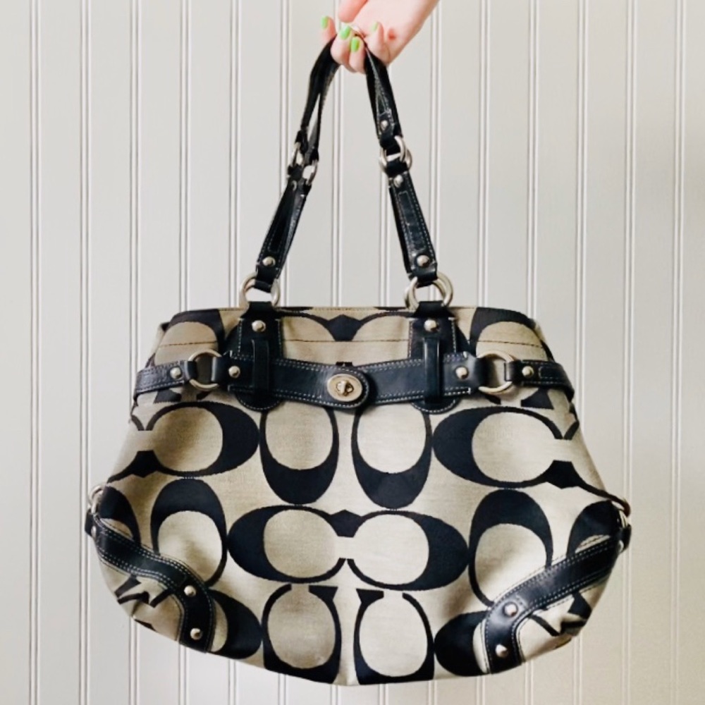 COACH Vintage Embossed Large Tote Shoulder Bag